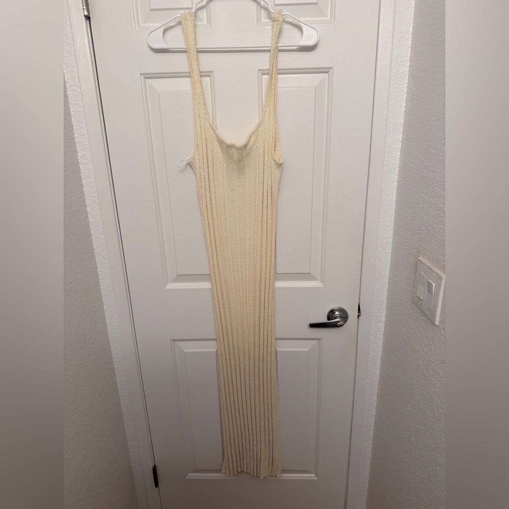 Free People Cream Knit Maxi Dress - size L